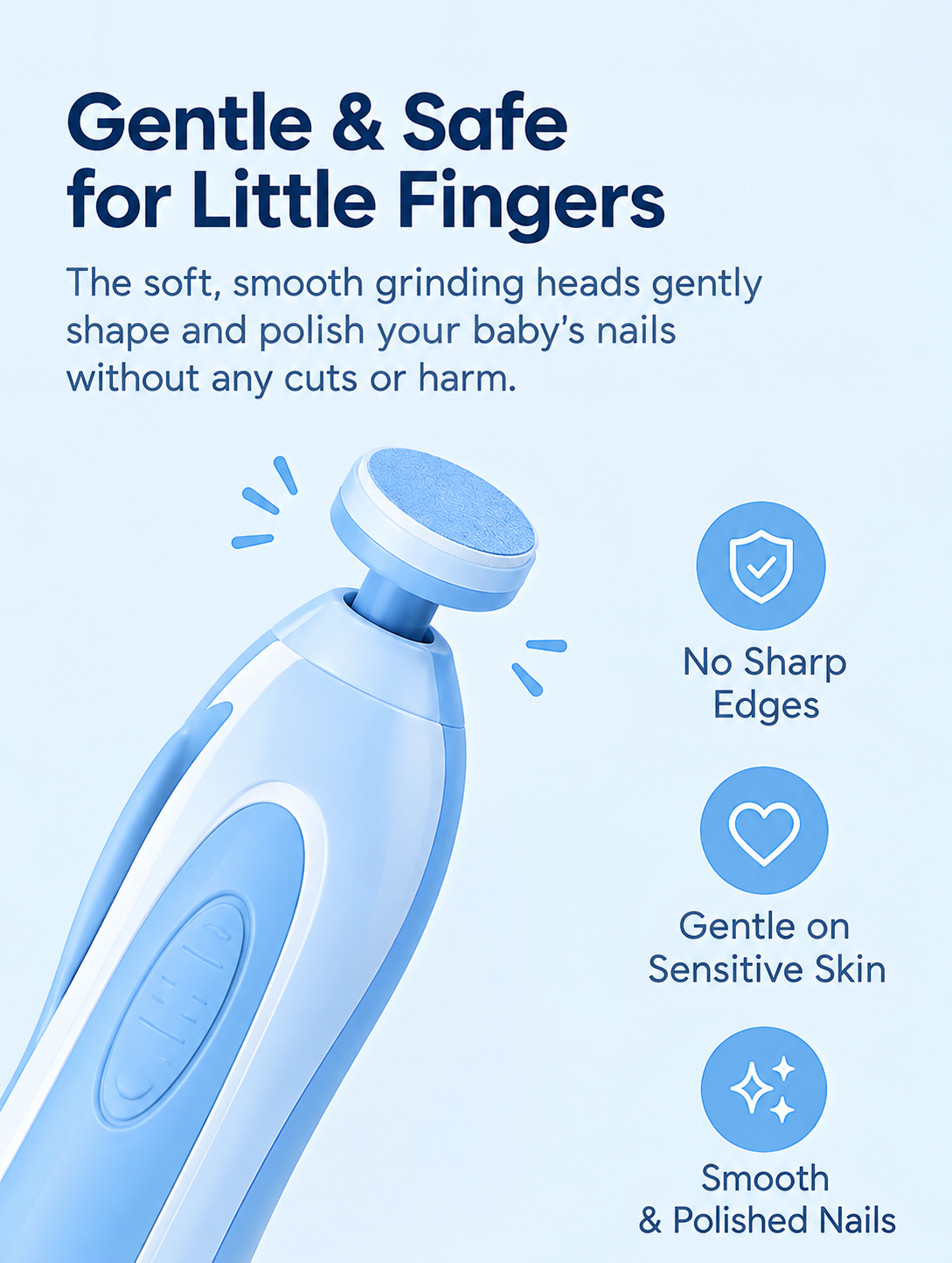 Baby Nail Trimmer – Gentle 6-in-1 Electric Nail Care