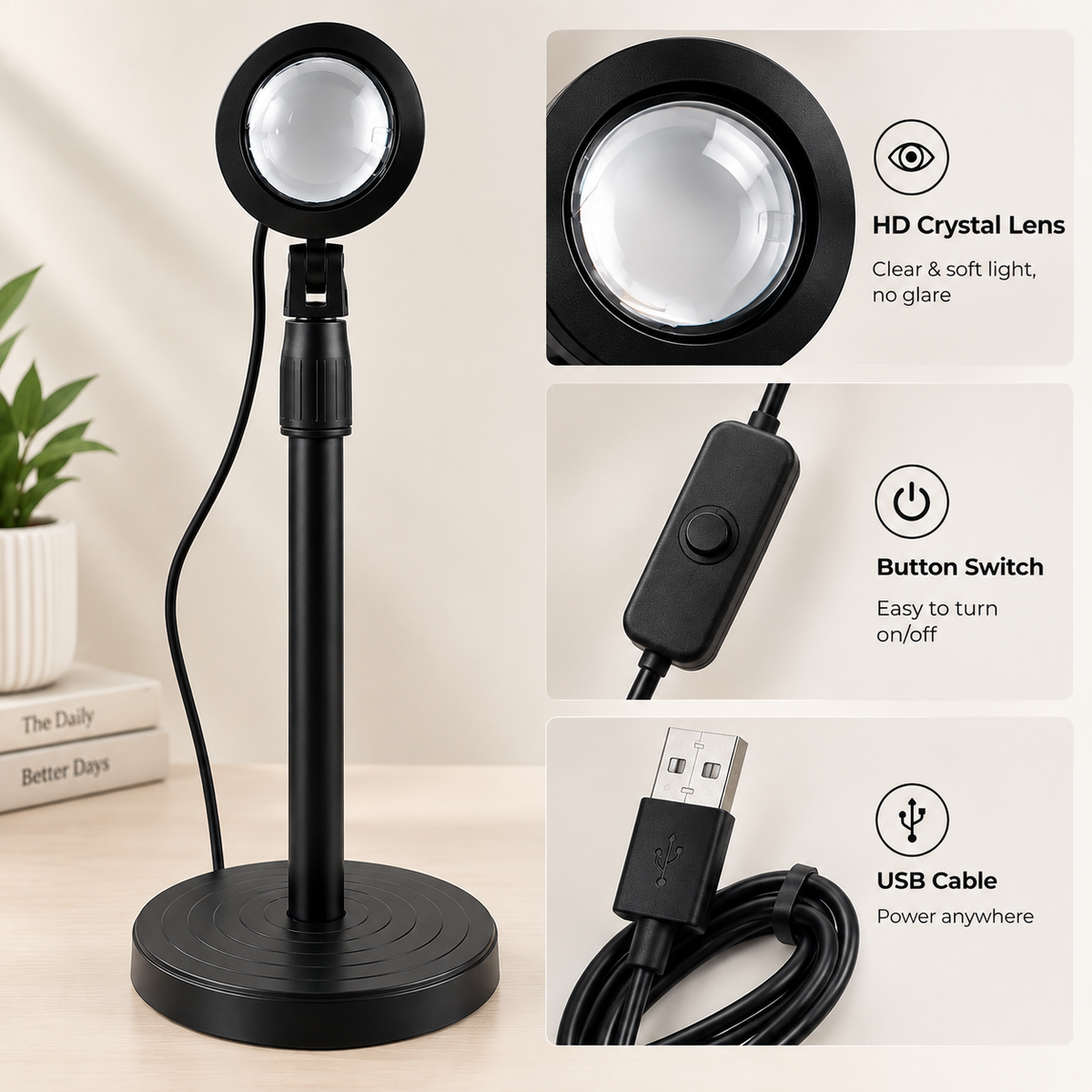 Sunset Projection LED Night Lamp - Dreamy Sunset Beam