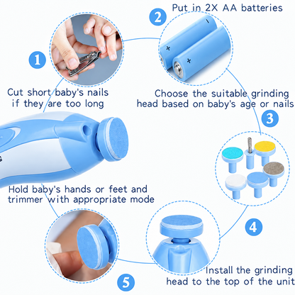Baby Nail Trimmer – Gentle 6-in-1 Electric Nail Care