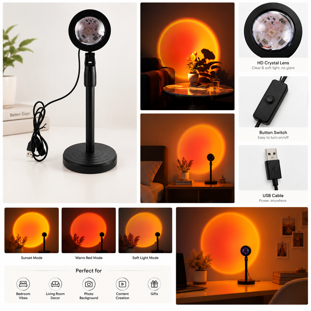 Sunset Projection LED Night Lamp - Dreamy Sunset Beam