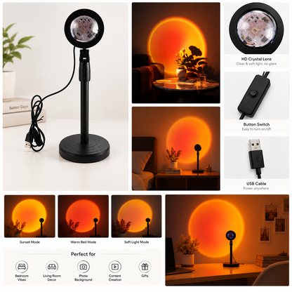 Sunset Projection LED Night Lamp - Dreamy Sunset Beam