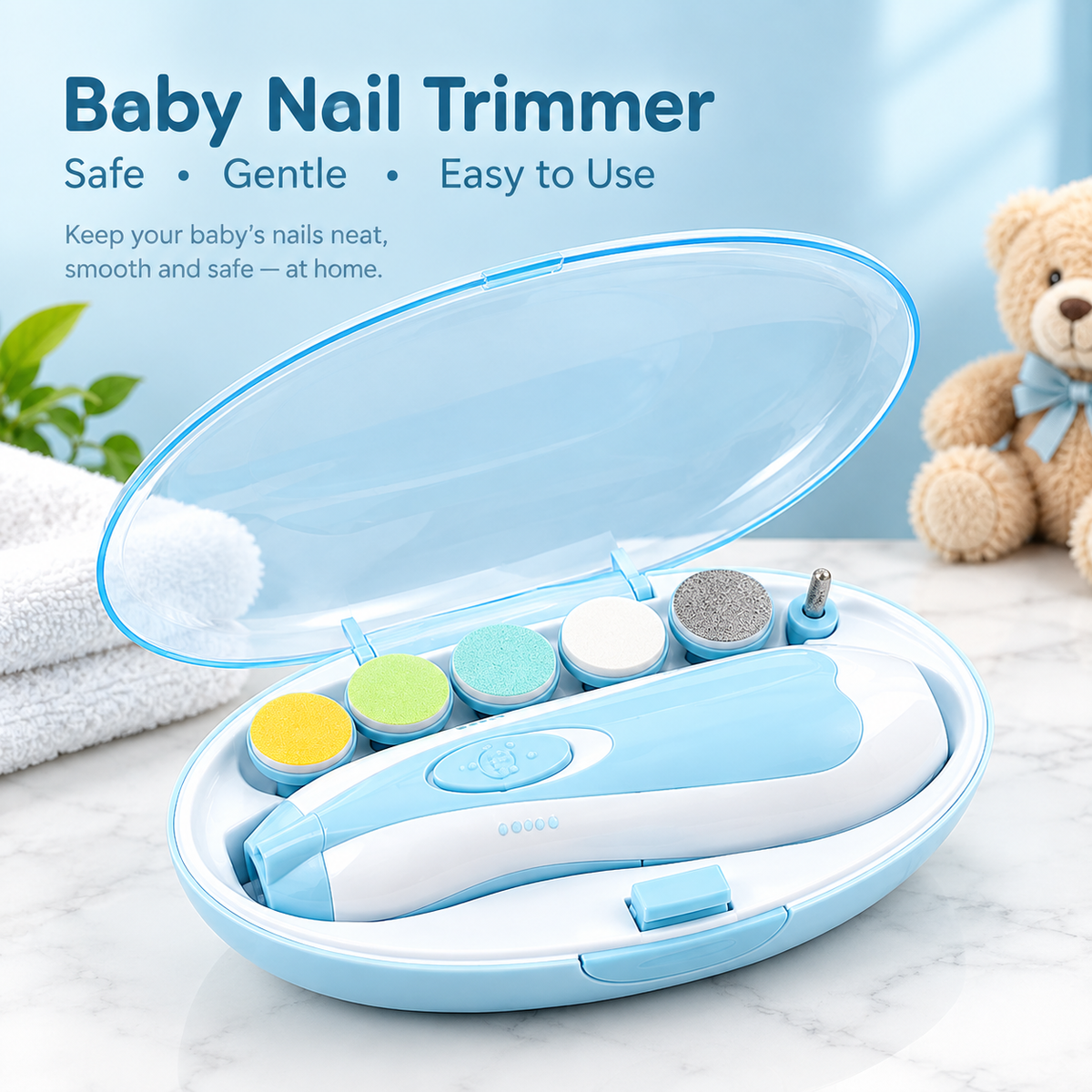 Baby Nail Trimmer – Gentle 6-in-1 Electric Nail Care